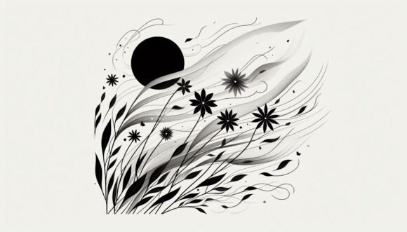 Art Deco-inspired Floral Gown in Motion: A Design Asset Guide