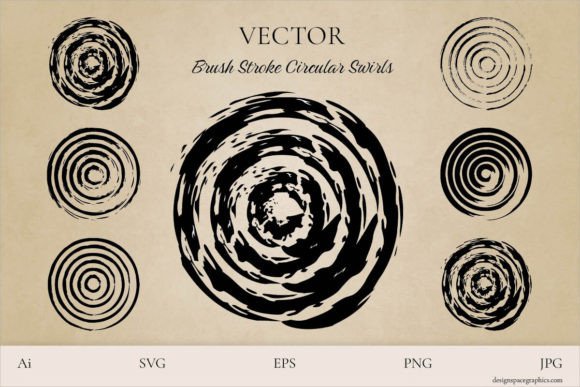 Brush Stroke Circular Swirls: Dynamic Art for Modern Design