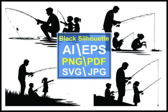 Capturing Moments: The Appeal of Silhouettes of Adults Children Fishing