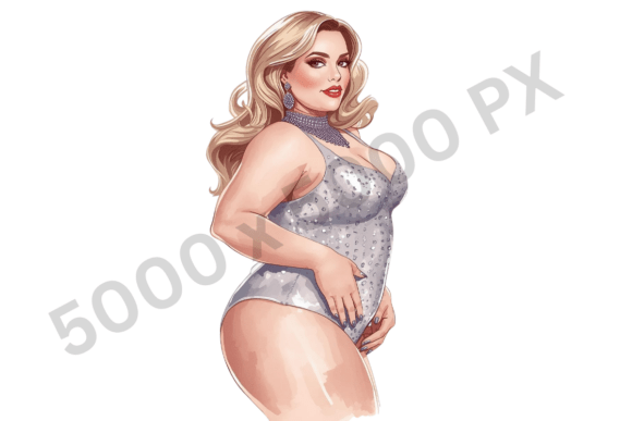 Celebrate Movement: Plus Size Dancer Clipart for Inclusive Design
