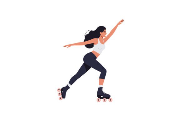 Dynamic Branding with the Female Roller Skater in Motion Font