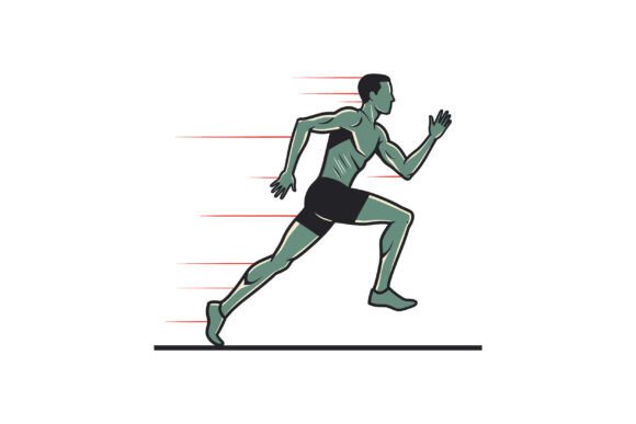 Dynamic Male Runner in Motion: A Font That Captures Pure Kinetic Energy