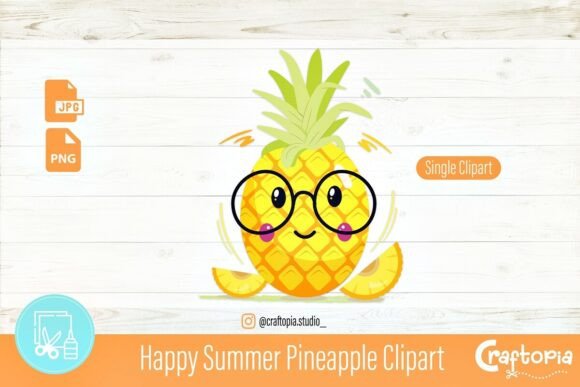 Happy Summer Pineapple Clipart: A Burst of Tropical Joy