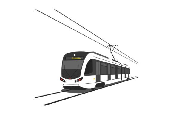 Modern Train in Motion with Minimal Desi