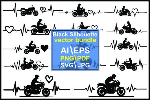 Motorcycle Heartbeat: Vector Art That Rides with Passion