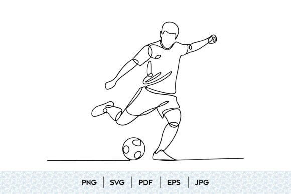 Soccer Player One Line Art SVG: Dynamic Minimalist Design