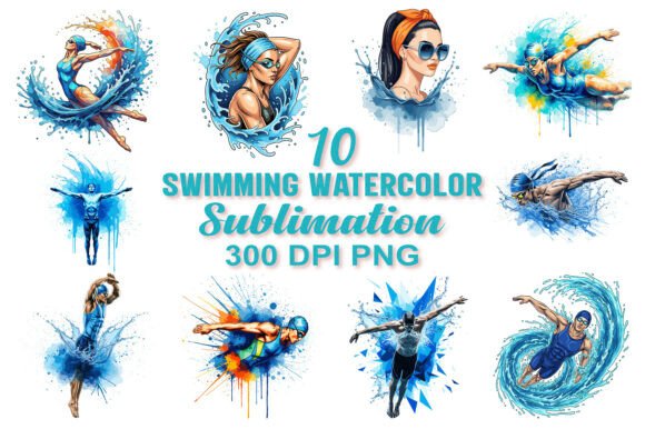 Sublimation Swimming Watercolor PNG: Making a Splash in Your Designs