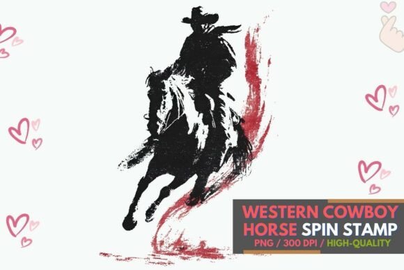 Western Cowboy Nostalgia-Rich Ink Art: Capturing Rodeo Spirit